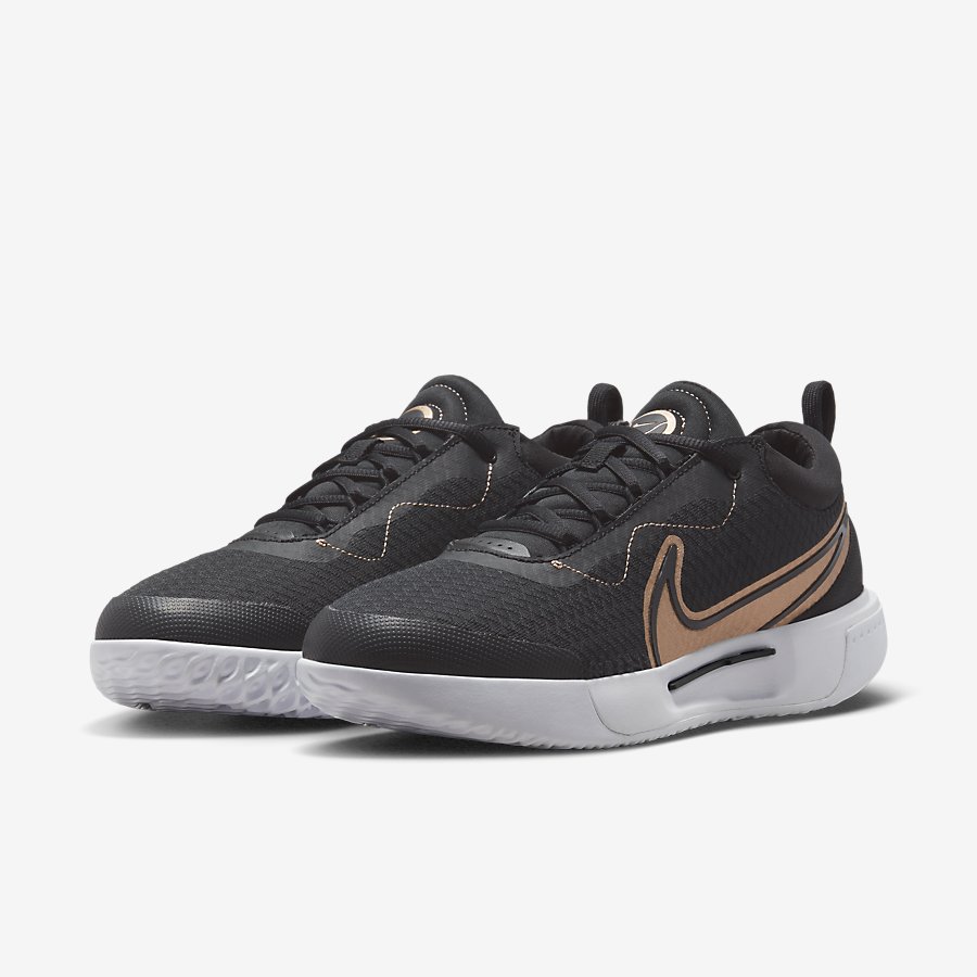 Giày Nikecourt Air Zoom Pro Nữ Đen Cam